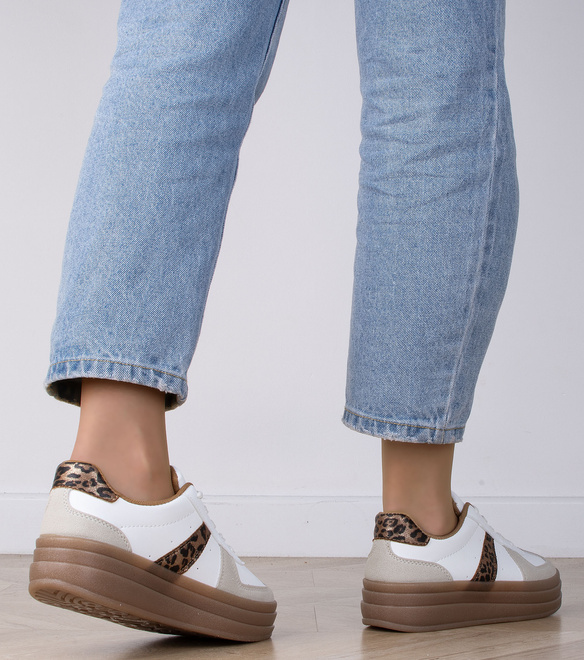 DAMSKIE BIAŁE SNEAKERSY TRAMPKI SKÓRZANE CARLOS 7