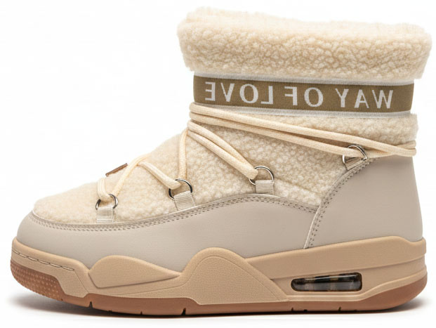 BEŻOWE OCIEPLANE ŚNIEGOWCE BOTKI PLATFORMA WSUWANE DOROMA 3