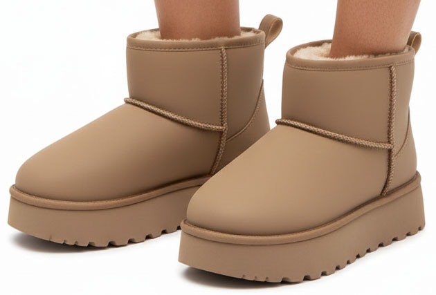 BEŻOWE OCIEPLANE ŚNIEGOWCE BOTKI NA PLATFORMIE NEVELA 4