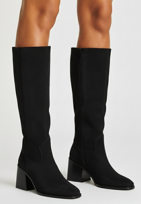 DAMSKIE CZARNE WYSOKIE KOZAKI ZAMSZOWE NA SŁUPKU ANITA 5