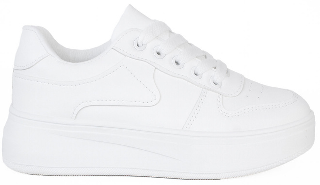 DAMSKIE BIAŁE SNEAKERSY TRAMPKI SKÓRZANE COMPRA 1