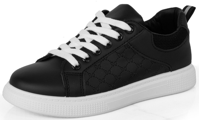 CZARNE SNEAKERSY TRAMPKI SKÓRZANE 3