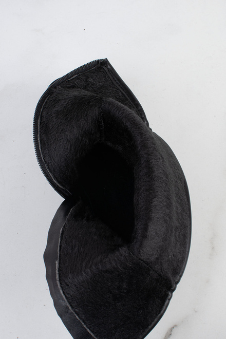 CZARNE OCIEPLANE BOTKI TRAPERY GLANY PIKOWANE LIER 6