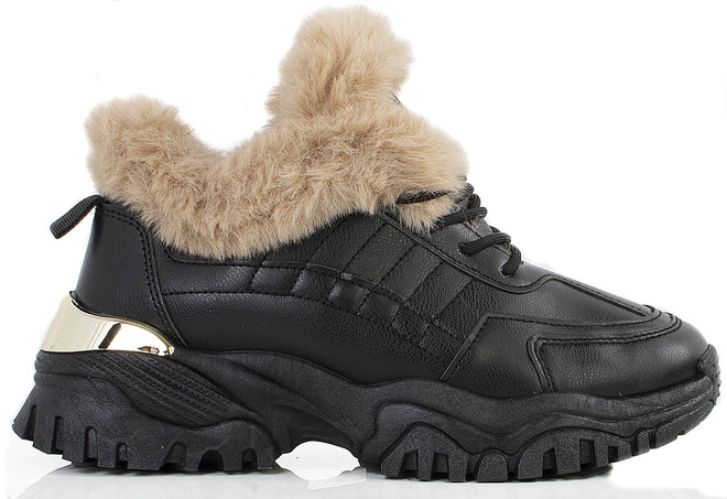 CZARNE OCIEPLANE SNEAKERSY CAMILA 4