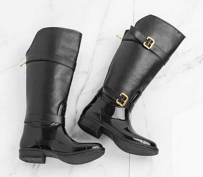 CZARNE SKÓRZANE KALOSZE KLOTR 3