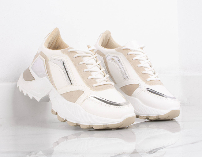 BEŻOWE SNEAKERSY SPORTOWE GRUBA PODESZWA PELETTE 9