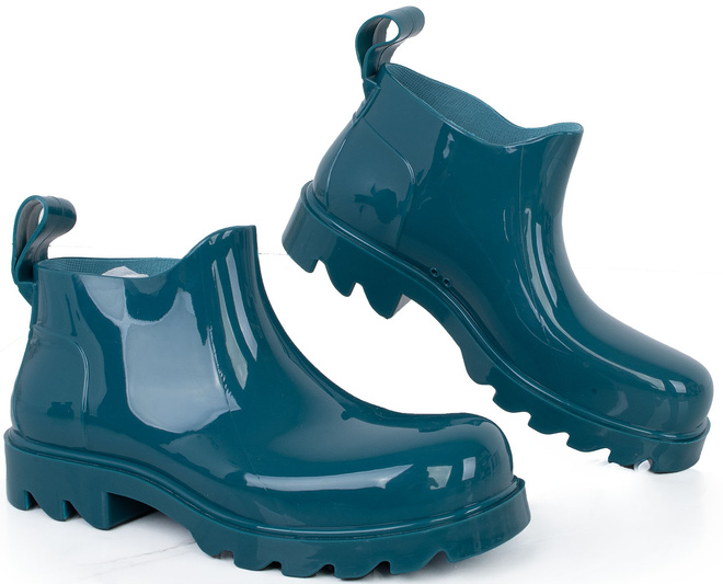 NIEBIESKIE DAMSKIE KRÓTKIE KALOSZE LAKIEROWANE WINSLOW 4