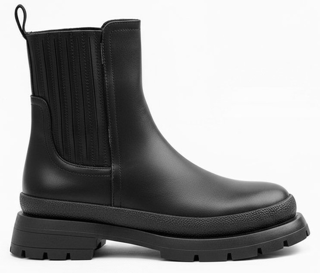 CZARNE DAMSKIE BOTKI SKÓRZANE PLATFORMA WSUWANE MONTANA 1