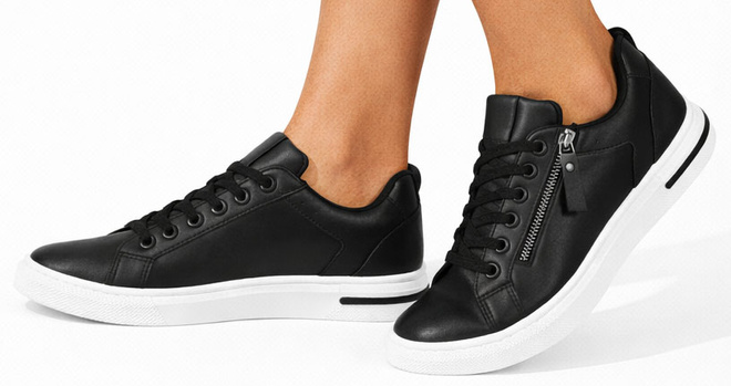 CZARNE TRAMPKI SNEAKERSY NA PLATFORMIE SZNUROWANE 3