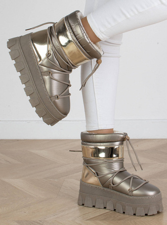 ZŁOTE OCIEPLANE ŚNIEGOWCE BOTKI NA PLATFORMIE GOLD CAROL