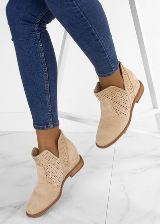 BEŻOWE AŻUROWE BOTKI BESSIA