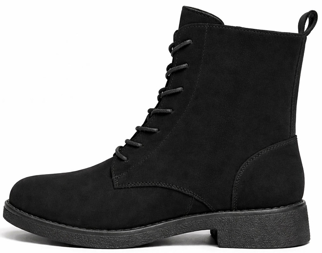 DAMSKIE CZARNE ZAMSZOWE BOTKI TRAPERY OCIEPLANE 3