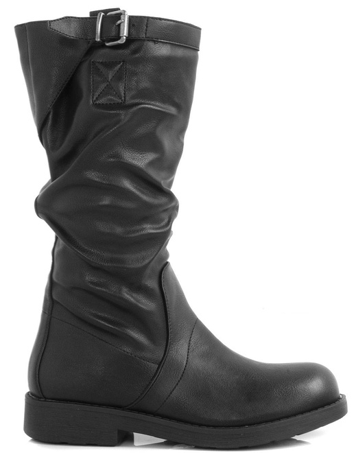 CZARNE SKÓRZANE KOZAKI MERLI 1