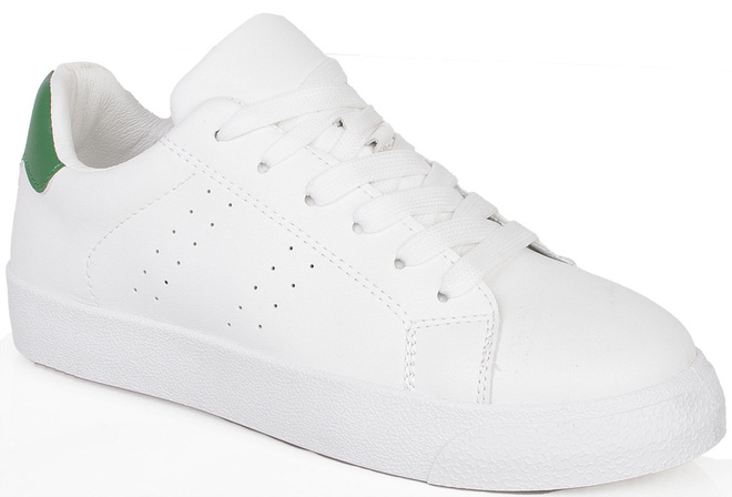 DAMSKIE BIAŁE SNEAKERSY TRAMPKI SKÓRZANE TUFFO 1