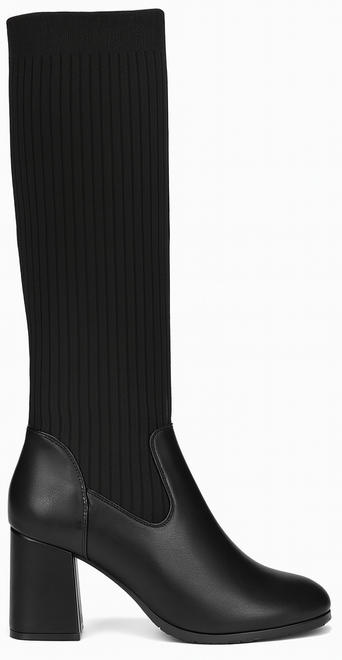 DAMSKIE CZARNE KOZAKI Z ELASTYCZNĄ CHOLEWKĄ 1