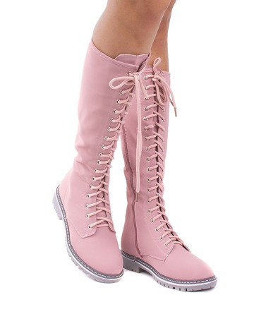 RÓŻOWE OCIEPLANE TIMBERKI TRAPERKI GLANY GLANS