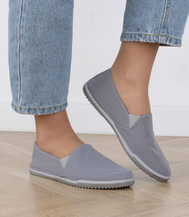 SZARE DAMSKIE TENISÓWKI TRAMPKI WSUWANE SLIP ON