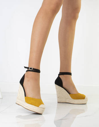 SANDAŁY NA KOTURNIE DAMSKIE ESPADRYLE BRIVIEN