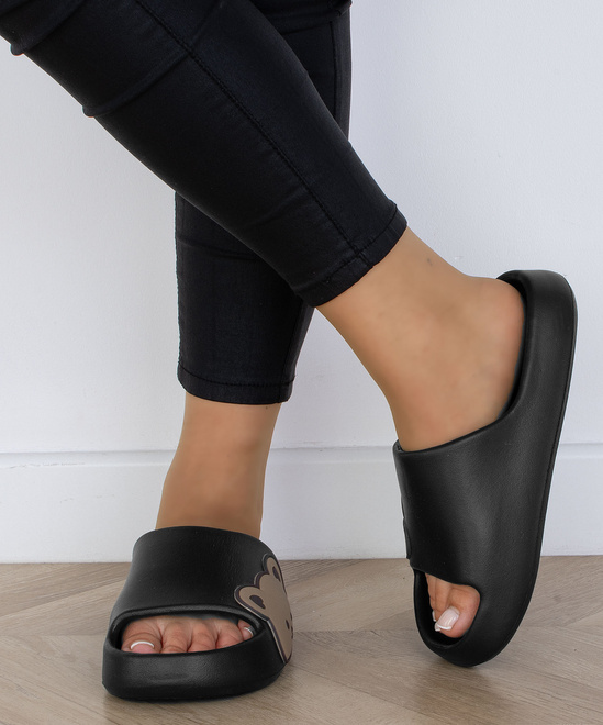 CZARNE DAMSKIE PIANKOWE KLAPKI MIŚ ASHBY 5