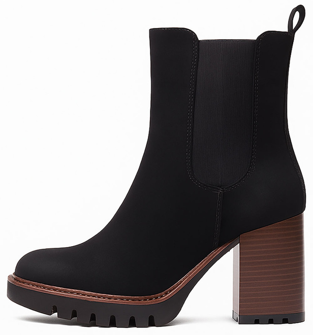 CZARNE ZAMSZOWE BOTKI SZTYBLETY KLASYCZNE NA SŁUPKU JUVIRA 3