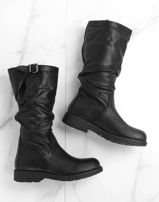 CZARNE SKÓRZANE KOZAKI MERLI 7