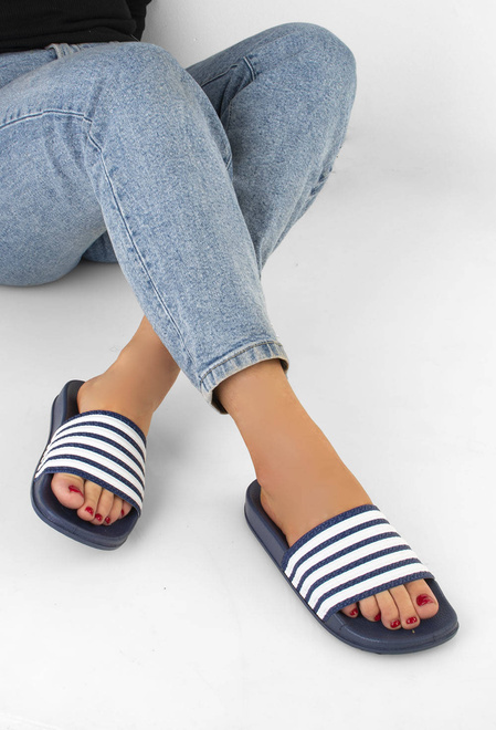 GRANATOWE GUMOWE DAMSKIE KLAPKI DORA 7