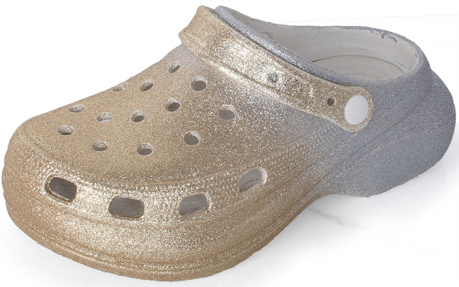 ZŁOTE BROKATOWE DAMSKIE PIANKOWE KLAPKI NA GRUBEJ PODESZWIE CITRA 3