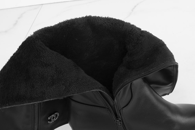 CZARNE DAMSKIE KOZAKI SKÓRZANE NA SŁUPKU OCIEPLANE LUCINDA 6