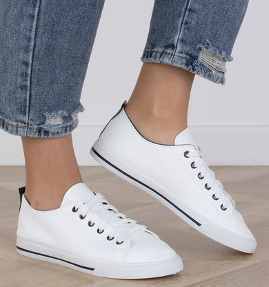 BIAŁE TRAMPKI SKÓRZANE DAMSKIE TENISÓWKI CHLOE