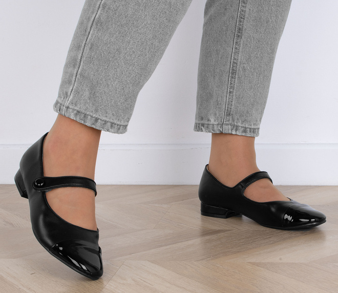 CZARNE DAMSKIE SKÓRZANE MOKASYNY BALERINKI LONGO 6