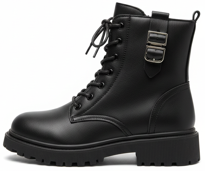 CZARNE BOTKI  DAMSKIE OCIEPLANE TRAPERY NA PLATFORMIE CAILEN 3