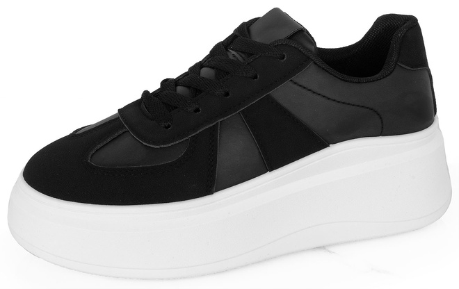 DAMSKIE CZARNE SNEAKERSY TRAMPKI SKÓRZANE FENELA 3