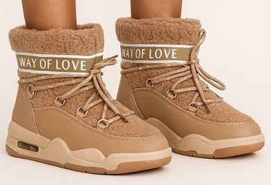 BEŻOWE OCIEPLANE ŚNIEGOWCE BOTKI PLATFORMA WSUWANE DOROMA