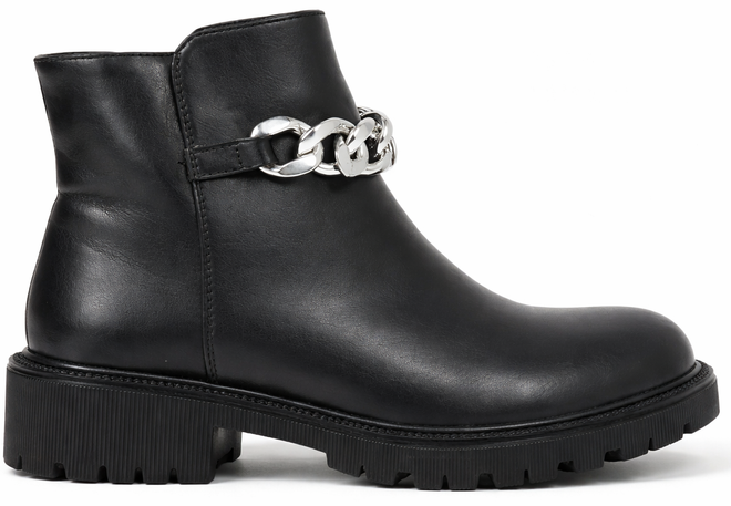 CZARNE DAMSKIE BOTKI NA PLATFORMIE SKÓRZANE ZAMEK 1