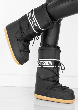 CZARNE ŚNIEGOWCE BOTKI OCIEPLANE WSUWANE