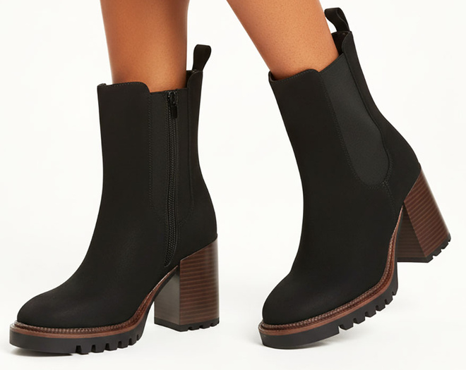 CZARNE ZAMSZOWE BOTKI SZTYBLETY KLASYCZNE NA SŁUPKU JUVIRA 4
