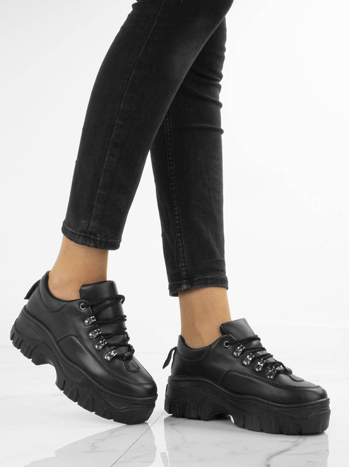 CZARNE SNEAKERSY NA PLATFORMIE HOLLIS 3