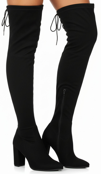 CZARNE DAMSKIE ZAMSZOWE KOZAKI NA ZAMEK TESSA 3