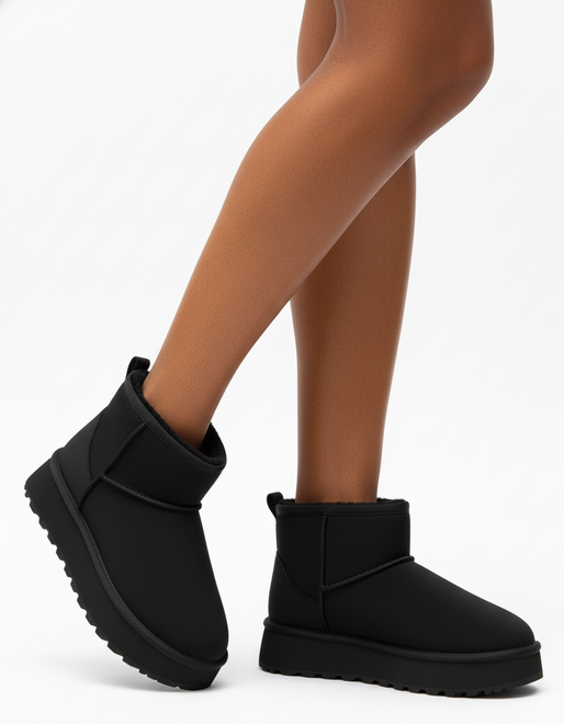 CZARNE OCIEPLANE ŚNIEGOWCE BOTKI NA PLATFORMIE  5