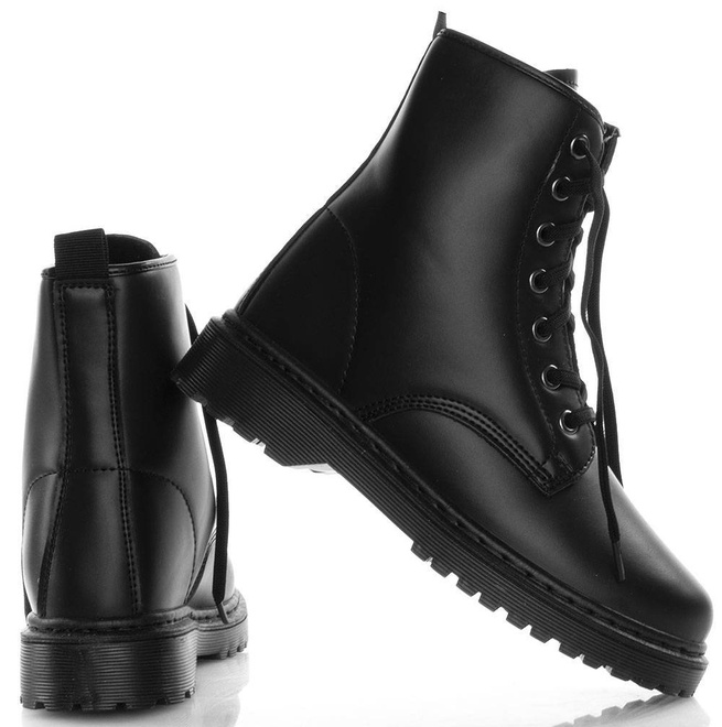 CZARNE TRAPERY GLANY BOTKI EKOSKÓRA CORLIN 4