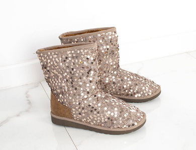 ZŁOTE ŚNIEGOWCE Z CEKINAMI WYSOKIE