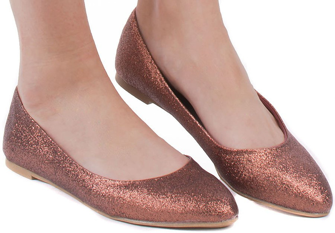ZŁOTE BŁYSZCZĄCE BALERINKI ZOYA 1