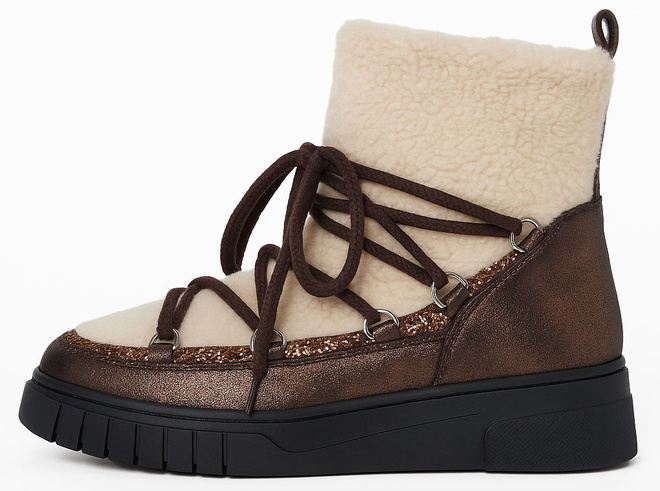 OCIEPLANE ŚNIEGOWCE BOTKI NA PLATFORMIE BRĄZOWE CORINE 3