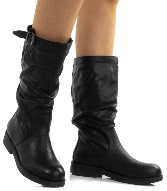 CZARNE SKÓRZANE KOZAKI MERLI 4