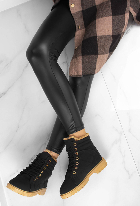 CZARNE OCIEPLANE TRAPERKI BOTKI TIMBERKI RENDI 9