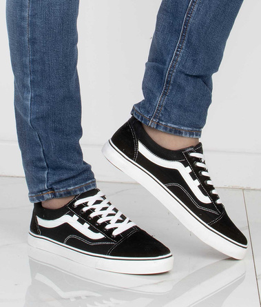 CZARNE TRAMPKI TENISÓWKI VANSY MĘSKIE RIZNA