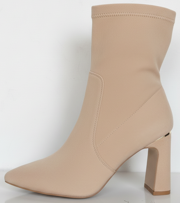 BEŻOWE DAMSKIE BOTKI NA SŁUPKU ZAMSZOWE OCIEPLANE LOPS 3