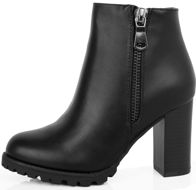 CZARNE DAMSKIE BOTKI NA SŁUPKU SKÓRZANE NA ZAMEK GART 3