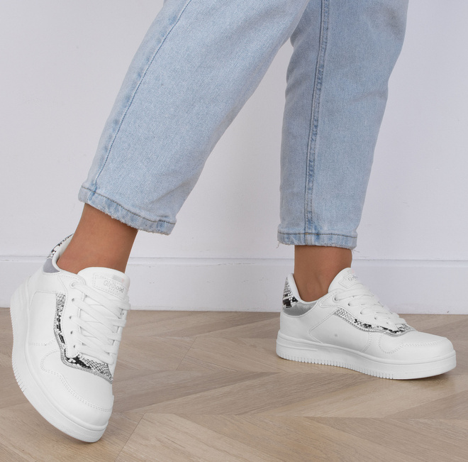BIAŁE SNEAKERSY TRAMPKI KLASYCZNE NA PLATFORMIE OPAM 6