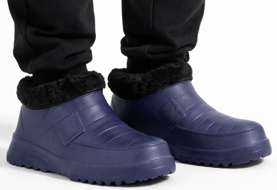 GRANATOWE OCIEPLANE KLAPKI CHODAKI